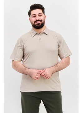 Legend Men Sportswear Fit Short Sleeve Polo Golf Shirts, Taupe  - Image 1