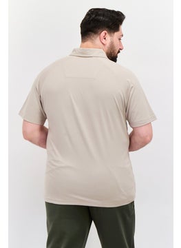 Legend Men Sportswear Fit Short Sleeve Polo Golf Shirts, Taupe  - Image 3