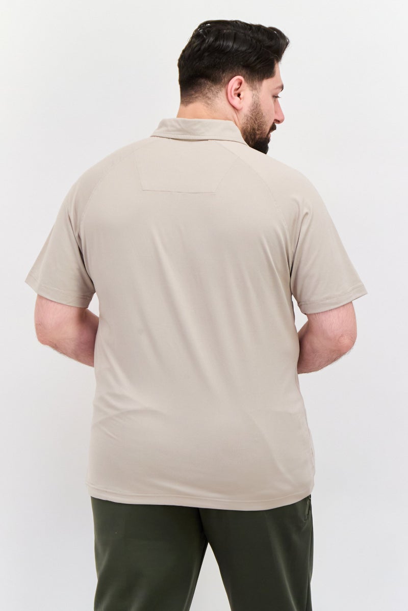 Legend Men Sportswear Fit Short Sleeve Polo Golf Shirts, Taupe - Image 3