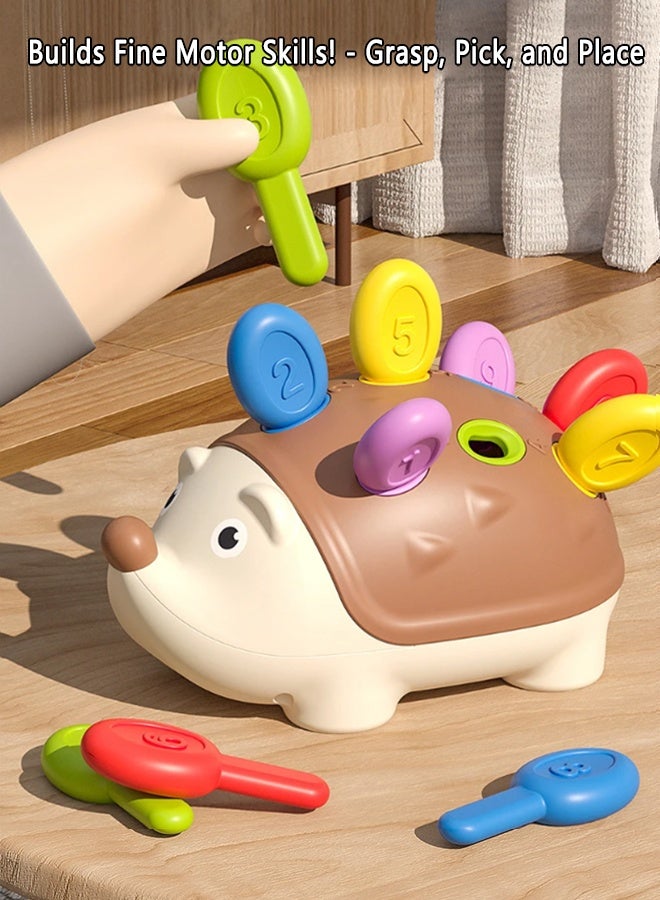 Montessori Fine Motor Skills Toy for Toddlers, Hedgehog Sensory Learning Toy for Color Recognition & Sorting, Preschool Educational Birthday Gift for Kids - Image 2
