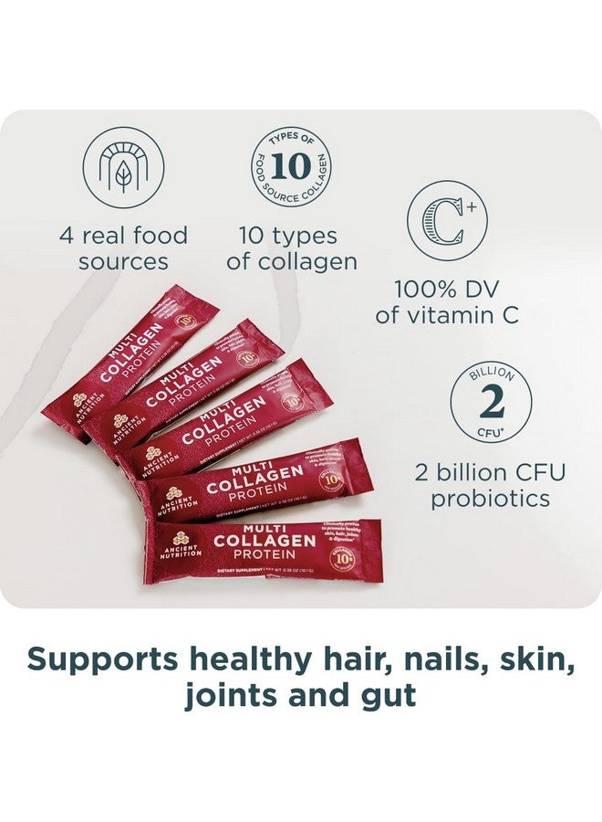 Ancient Nutrition Collagen Peptides Powder, Multi Collagen Protein, Women & Men, Vitamin C, Probiotics, Hydrolyzed Collagen, Supports Skin, Joints, Gut Health, Unflavored, 40 Stick Packs - Image 3