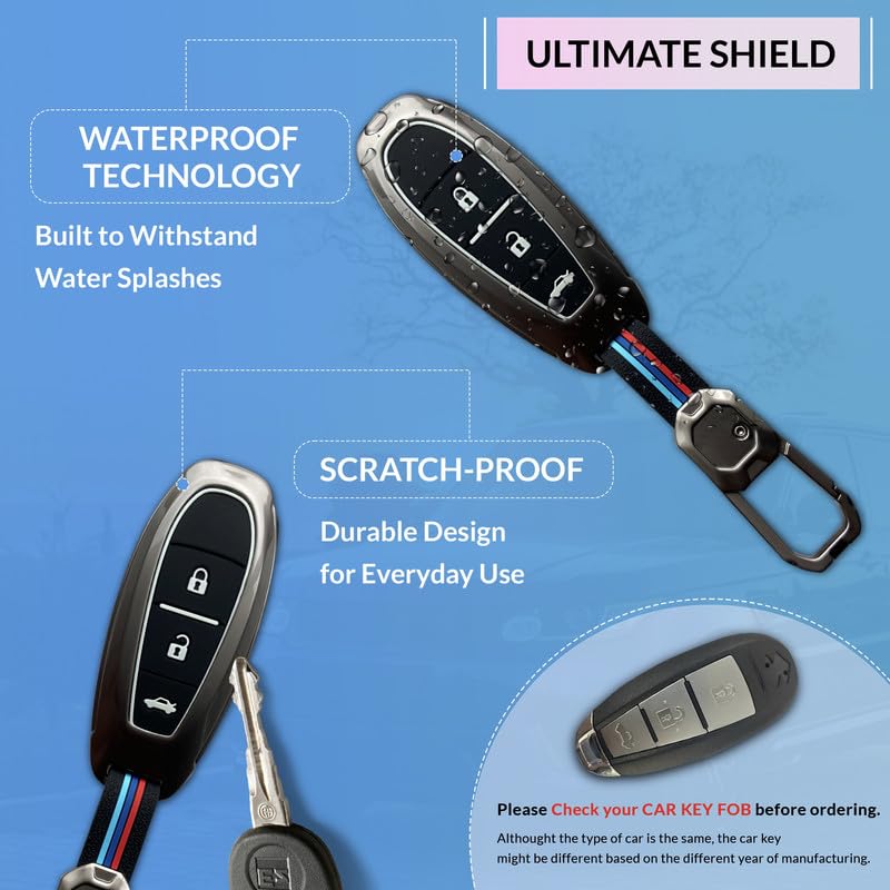 NEODRIFT 'KeyShield' Car Key Cover for Maruti Suzuki S-Cross (Shape 2, 03 Buttons) (Durable, Stylish, and 360° Protection) - Image 3