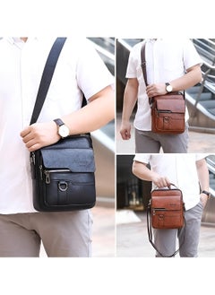 Jeep Men Crossbody Bag Shoulder Bags Vintage Men Handbags Large Capacity PU Leather Bag For Man Messenger Bags Tote Bag purse,Black  - Image 2