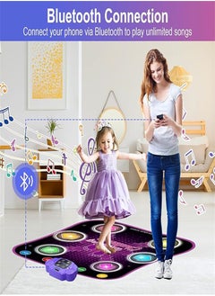 Generic Kids Dance Mat for 3 4 5 6 7 8+ Year Old with Bluetooth, Light up Music Dance Mats Toys with Volume Adjustable, Electronic Dancing Mat with 3 Languages Available for Festive Gift  - Image 2