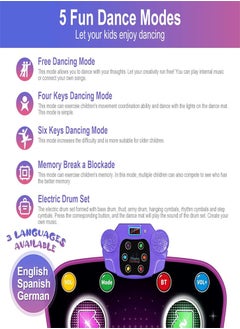 Generic Kids Dance Mat for 3 4 5 6 7 8+ Year Old with Bluetooth, Light up Music Dance Mats Toys with Volume Adjustable, Electronic Dancing Mat with 3 Languages Available for Festive Gift  - Image 4