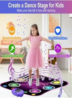 Generic Kids Dance Mat for 3 4 5 6 7 8+ Year Old with Bluetooth, Light up Music Dance Mats Toys with Volume Adjustable, Electronic Dancing Mat with 3 Languages Available for Festive Gift  - Image 5