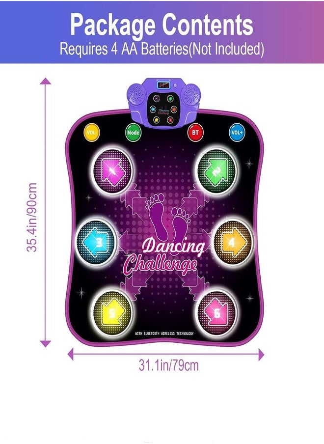 Generic - Kids Dance Mat for 3 4 5 6 7 8+ Year Old with Bluetooth, Light up Music Dance Mats Toys with Volume Adjustable, Electronic Dancing Mat with 3 Languages Available for Festive Gift - Image 1