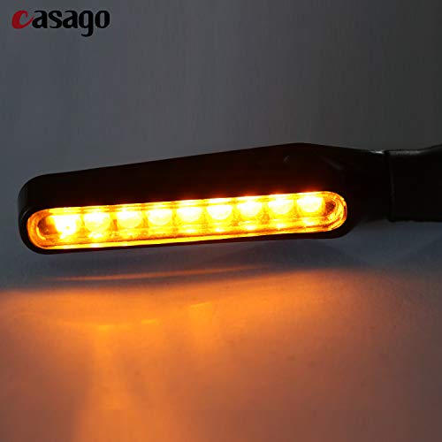 Casago CSILA4P Universal Waterproof 9 LED Turn Signal Indicator Light for Scooter Cruiser Harley Yamaha Suzuki (Amber, 4Pcs) - Image 4