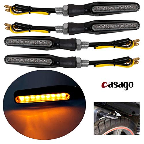 Casago CSILA4P Universal Waterproof 9 LED Turn Signal Indicator Light for Scooter Cruiser Harley Yamaha Suzuki (Amber, 4Pcs) - Image 5