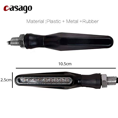 Casago CSILA4P Universal Waterproof 9 LED Turn Signal Indicator Light for Scooter Cruiser Harley Yamaha Suzuki (Amber, 4Pcs) - Image 2