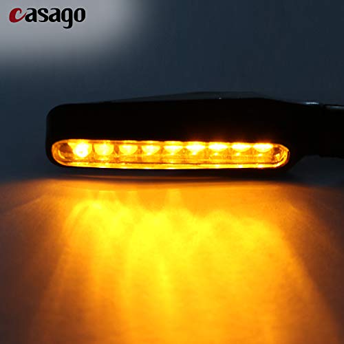 Casago CSILA4P Universal Waterproof 9 LED Turn Signal Indicator Light for Scooter Cruiser Harley Yamaha Suzuki (Amber, 4Pcs) - Image 3