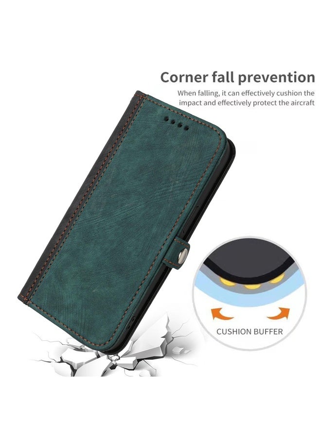 Case Cover For Samsung Galaxy A71 5G Side Buckle Double Fold Hand Strap Leather Phone Case(Dark Green)