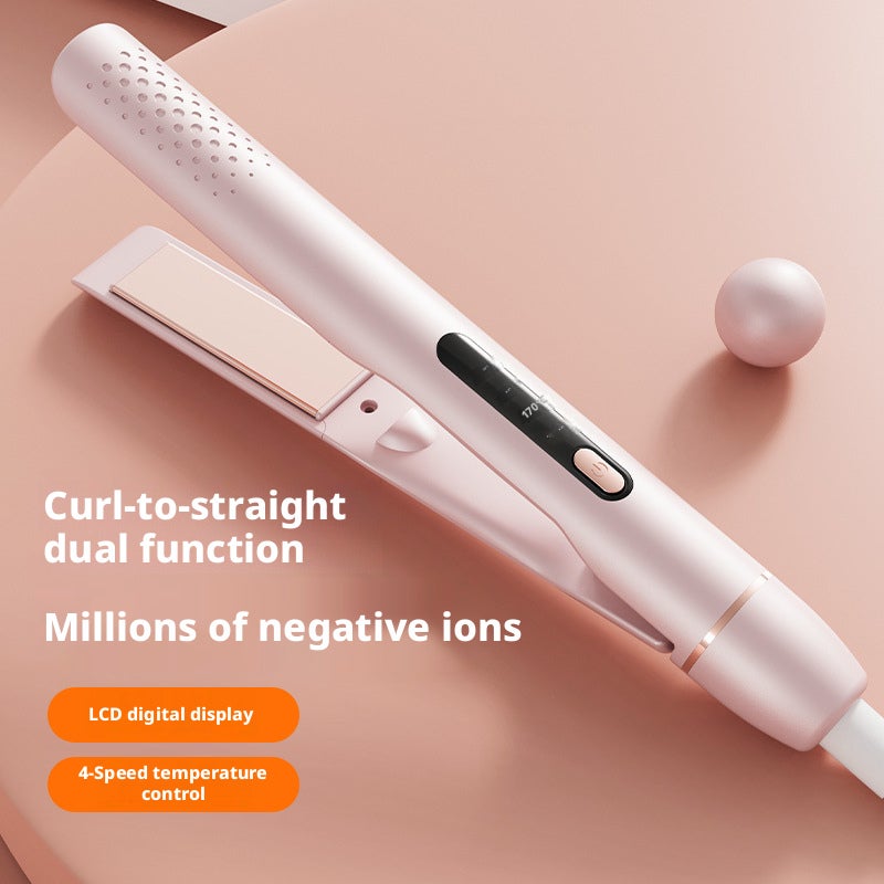 2-in-1 Hair Straightening and Curling Iron - Mini Portable, 4 Temperature Settings, Ceramic, for Wet and Dry Hair - Image 1