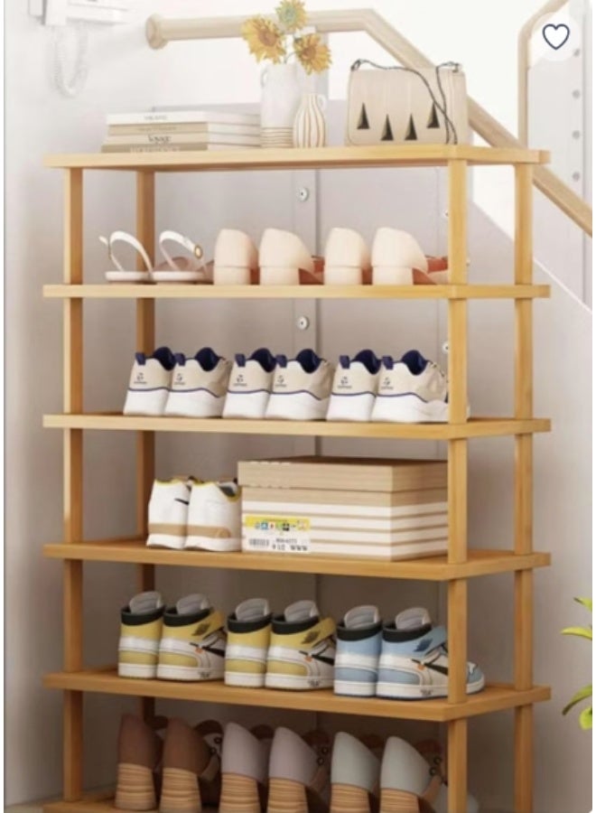Beige Bamboo 6-Tier Shoe Rack – Stylish, Eco-Friendly Organizer for Home & Office Use - Image 4