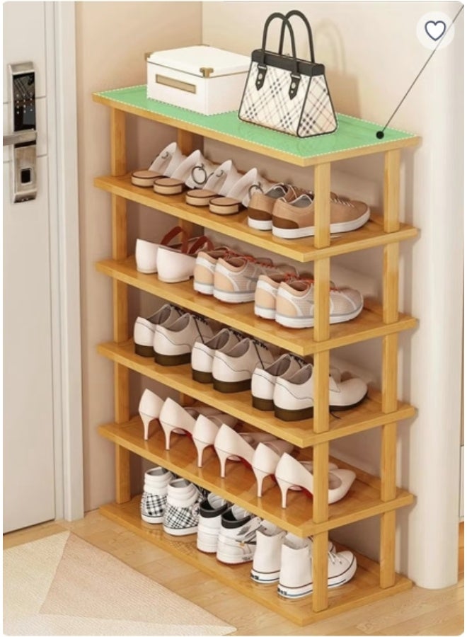 Beige Bamboo 6-Tier Shoe Rack – Stylish, Eco-Friendly Organizer for Home & Office Use - Image 3