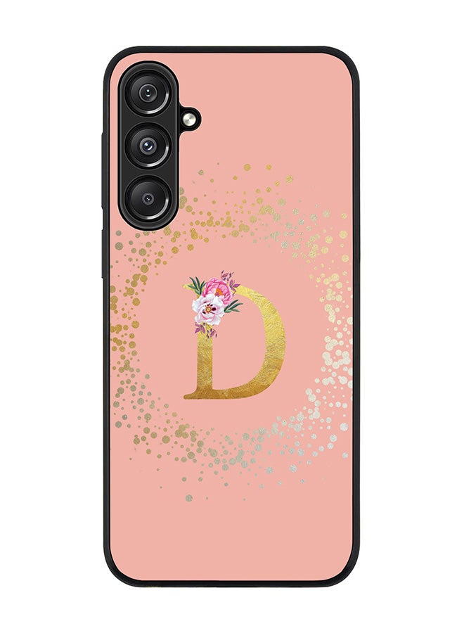 Stylizedd For Samsung Galaxy A16 / A16 5G Case,Slim fit Camera Protection, Shockproof Thin Phone cover - Custom Monogram Floral - D (Rose Pink ) - Image 1