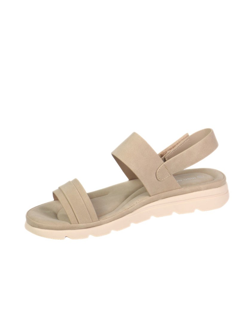 Mon Ami Women’s Comfortable Open Toe Sandals with Adjustable Strap | Lightweight Slip-On Walking Flats with Soft Cushioned Sole | Casual Summer Footwear for Travel, Beach & Everyday Comfort - Image 4