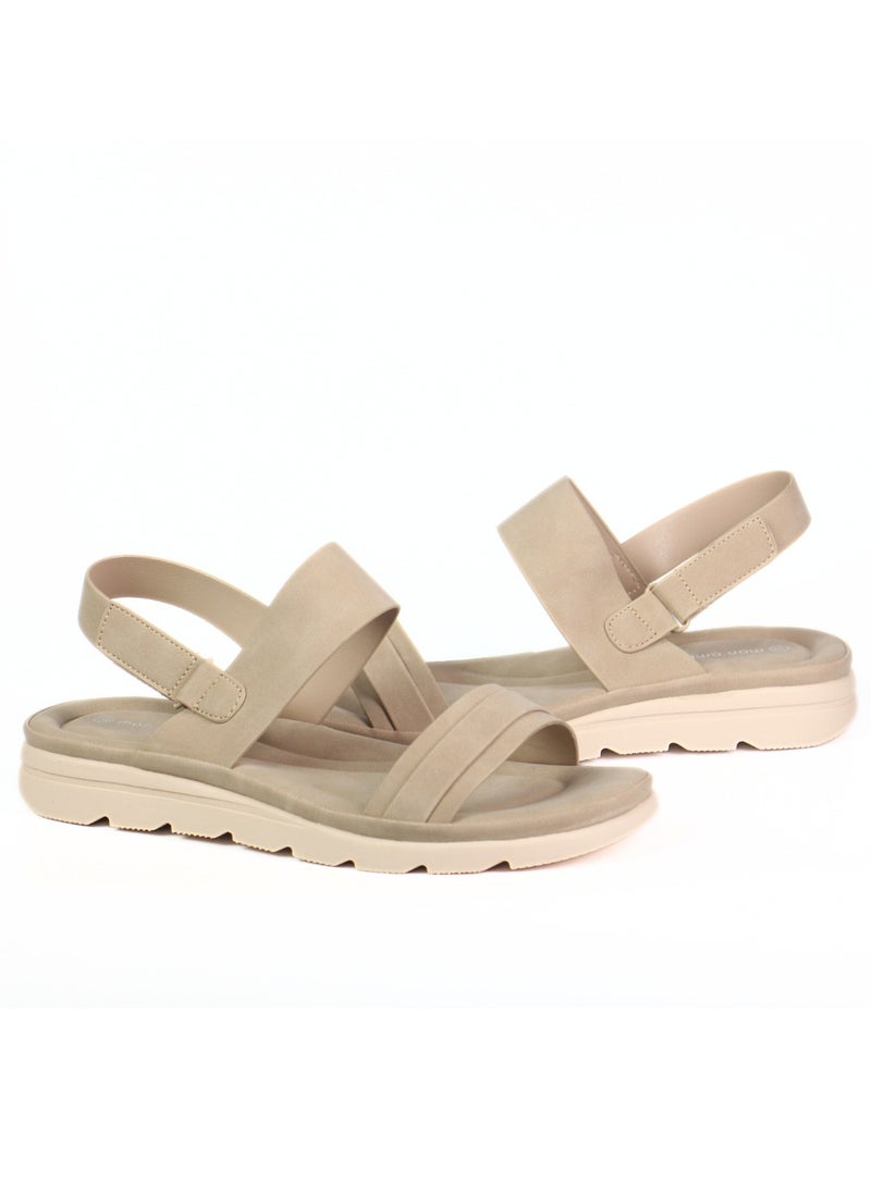 Mon Ami Women’s Comfortable Open Toe Sandals with Adjustable Strap | Lightweight Slip-On Walking Flats with Soft Cushioned Sole | Casual Summer Footwear for Travel, Beach & Everyday Comfort - Image 5