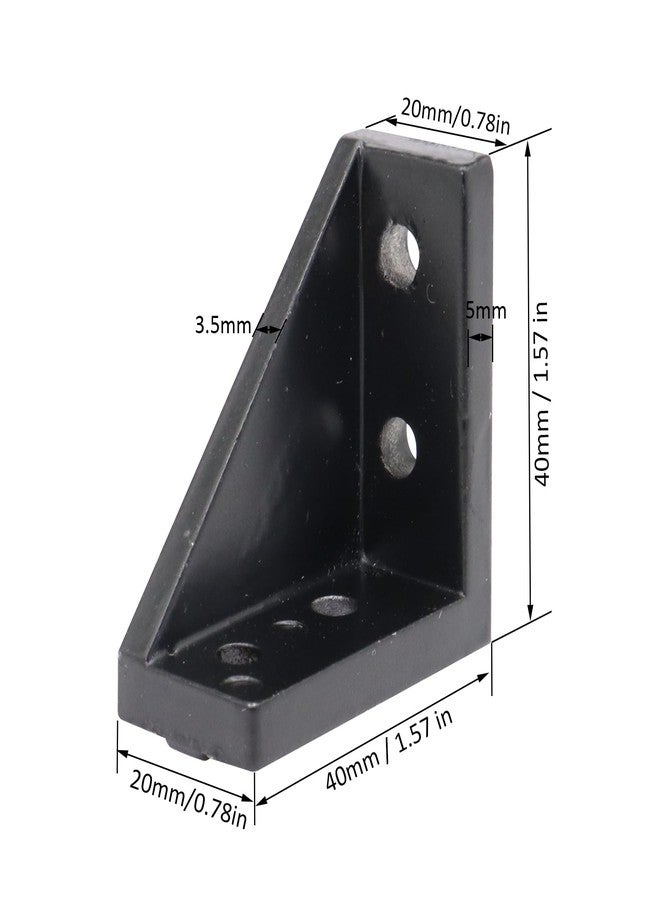 BLCCLOY 20 Sets 2020 Aluminum Extrusion T Slot Corner Bracket 20 Series Extruded Hardware 90 Degree Right Angle Connector with M5 Bolts Nuts for 20/20 80 20 2040 T V Slot Black Aluminum Profile - Image 3