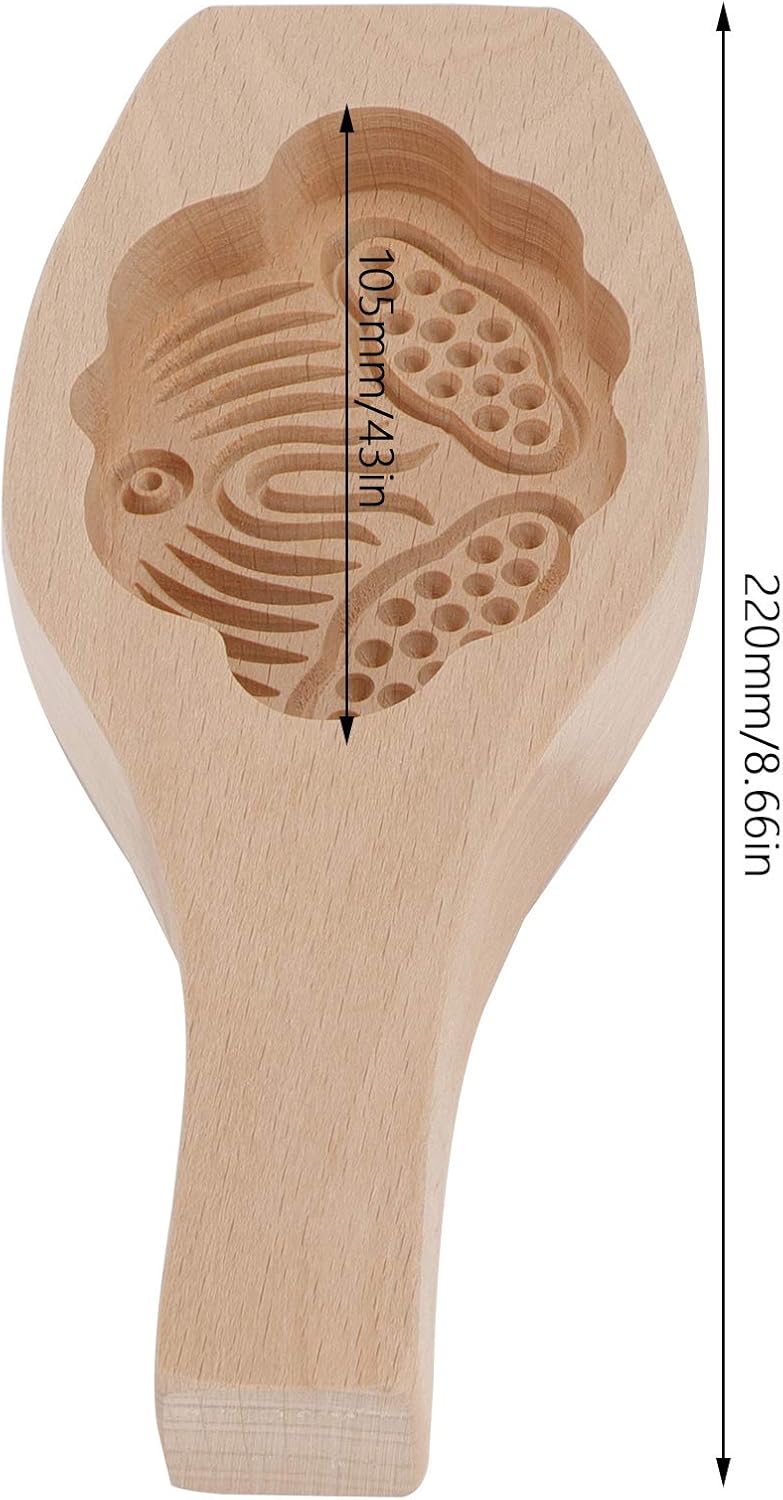 comfrt Mooncake Mold, Wooden Chinese Moon Cake Flower Shape Press Mold for DIY Baking Cookies Moon Pies Chocolate Pumpkin Pie(Lotus Flower) - Image 2
