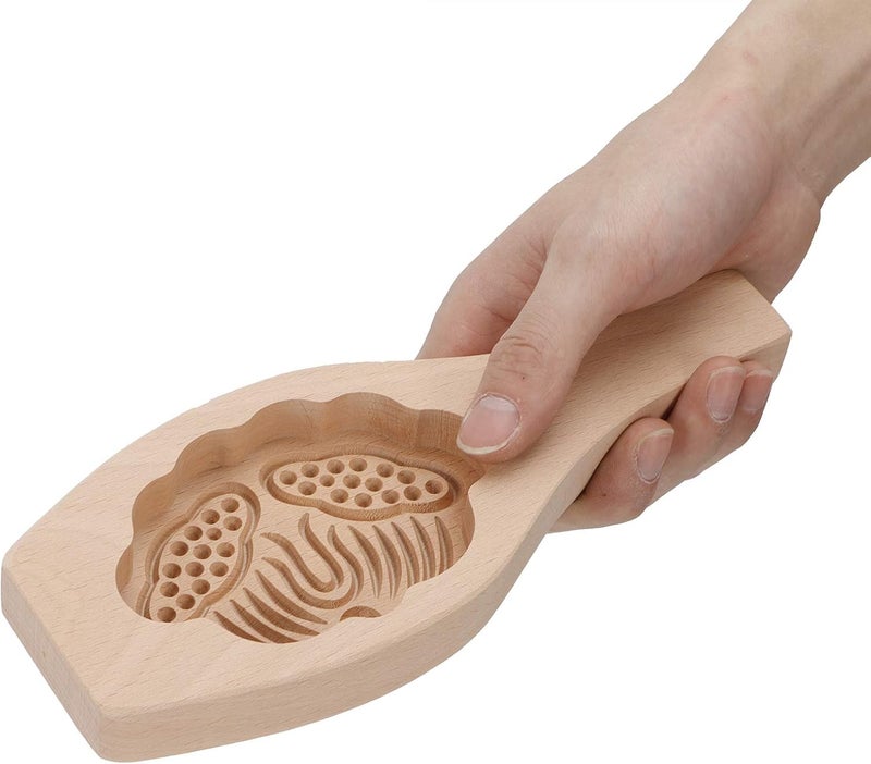 comfrt Mooncake Mold, Wooden Chinese Moon Cake Flower Shape Press Mold for DIY Baking Cookies Moon Pies Chocolate Pumpkin Pie(Lotus Flower) - Image 3
