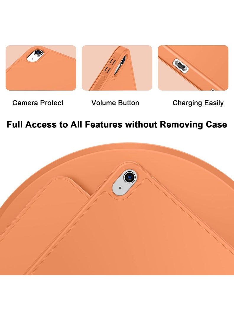 ELTRAZONE Slim Smart Case for iPad Air 11 Inch (M4 2026/ M3 2025/ M2 2024) Lightweight Slim Trifold Cover with Pencil Holder, Soft TPU Back, Auto Wake Sleep, Shockproof Protective Tablet Case - Orange - Image 3