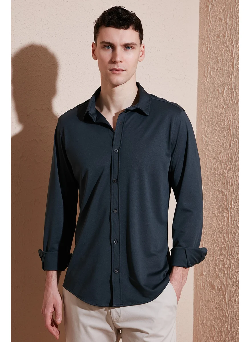 Buratti Cotton Regular Fit Plain Collar Shirt Men's Shirt CF25S119628