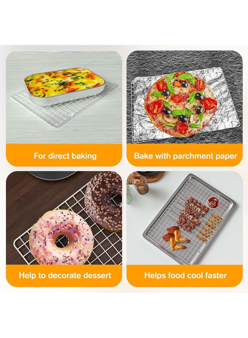 LOOPITYS 2PCS cooking and baking cooling rack -10 inch x 15 inch stainless steel wire rack, used for baking, grilling, baking - oven and dishwasher washable - Image 5