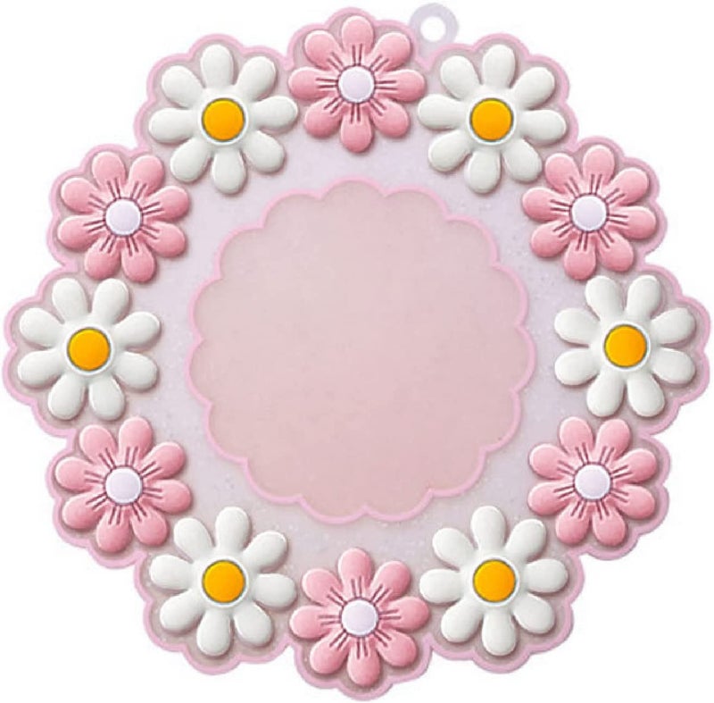 FS COOL Silicone Coasters for Drinks Cute Sakura Flower Pattern AntiSlip Silicone Cup Mats Insulated Coaster Protect Furniture from Damage Pink Big Pack of 6 - Image 3