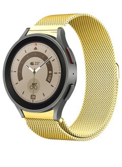 Samsung Galaxy Watch 4, 4 Classic, 5, 5 Pro, 6 And 6 Classic Adjustable Stainless Steel Milanese Mesh Replacement Watch Strap Gold