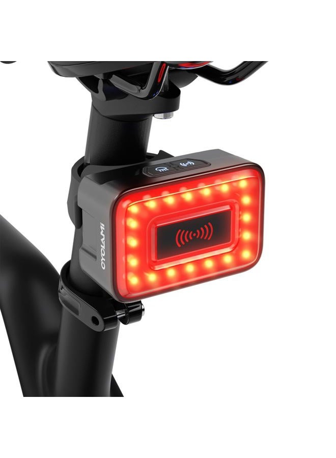 Cyclami Bike Tail Light Radar, Smart Brake Warning Radar Detection 500m Monitoring Distance, Auto Light, Rear Taillight with Visual Alerts for Approaching Vehicles, USB Rechargeable, IPX6 Waterproof - Image 1
