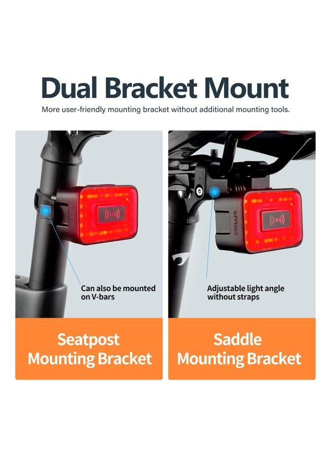 Cyclami Bike Tail Light Radar, Smart Brake Warning Radar Detection 500m Monitoring Distance, Auto Light, Rear Taillight with Visual Alerts for Approaching Vehicles, USB Rechargeable, IPX6 Waterproof - Image 5