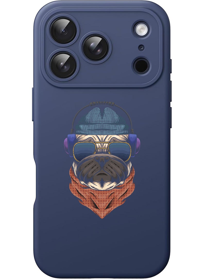 Theodor Protective Slim Fit Case Liquid Silicone Cover with Full Body Protection Anti-Scratch Shockproof Case For Apple iPhone 17 Pro Max (Blue) swag bull dog - Image 1