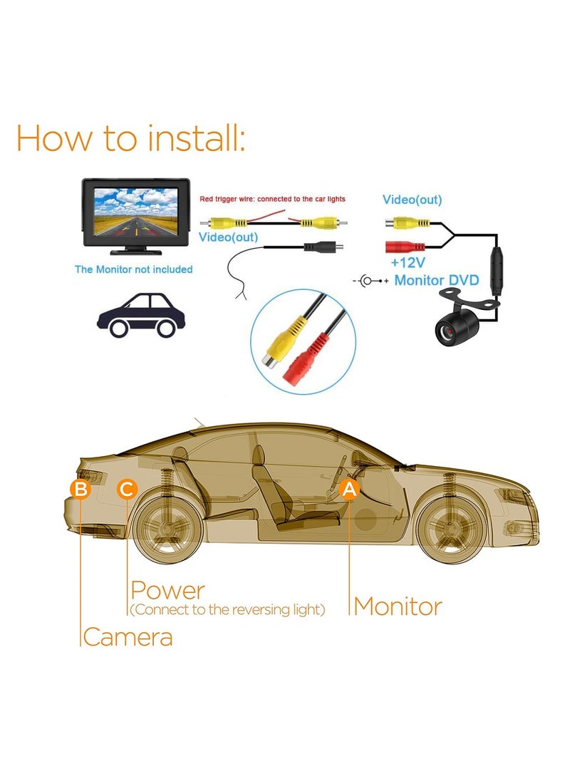 Generic - COMBO 1080P Full HD Car Dash Cam and 1080P Full HD Car Rear view Camera, Waterproof & Shockproof Backup Camera, Night Vision, Dynamic Trajectory, Reverse Parking Assistance, Emergency Lock, Universal for Cars, Trucks, and SUVs - Image 1