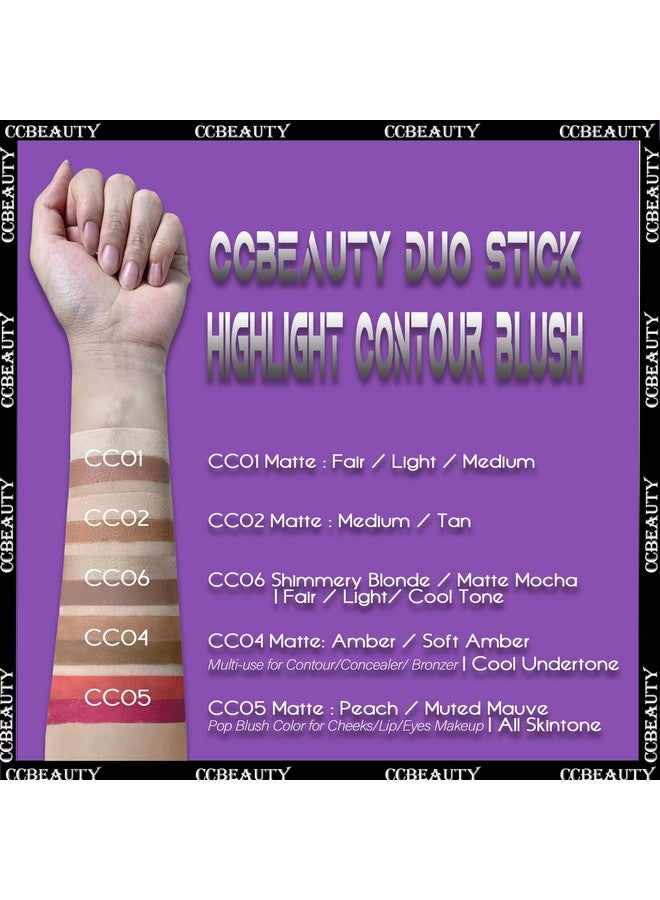 CCbeauty 2In1 Matte Contour Stickcream Dual Highlight Concealer Stick Highlighting & Contouring Kit Bronzer Highlighter Sticks For Face Shaping Makeup Long Lasting & Waterproof - Image 3