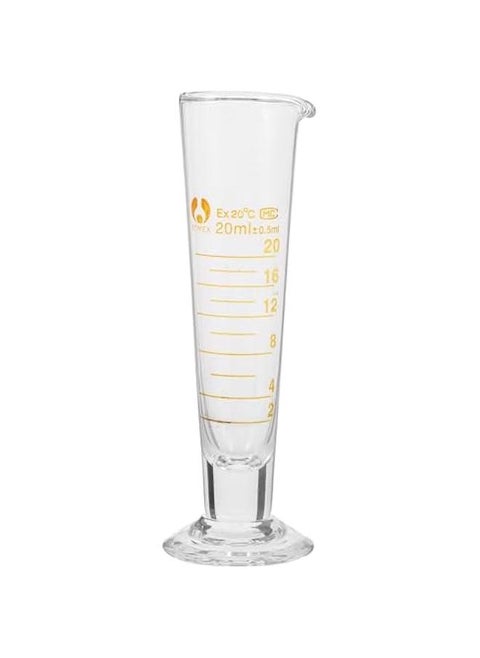 20ml Lab Graduated Measuring Cup With Spout Wide Mouth Glass Conical Beaker Liquid Dispenser Measuring Cylinder Experiment Tool For School Science