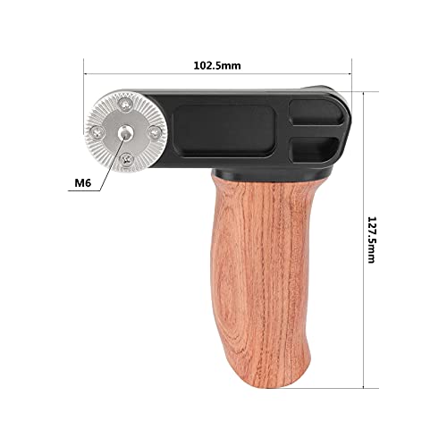 CAMVATE Ergonomic Wooden Hand Grip with Rosette M6 Thread Screw Connection for Camera Shoulder Mount RigLeft Hand 2926 - Image 3
