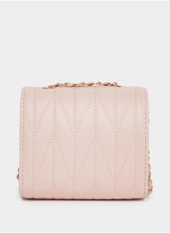 Styli Styli Girls Quilted Cross Body Bag with Chain Strap  - Image 2