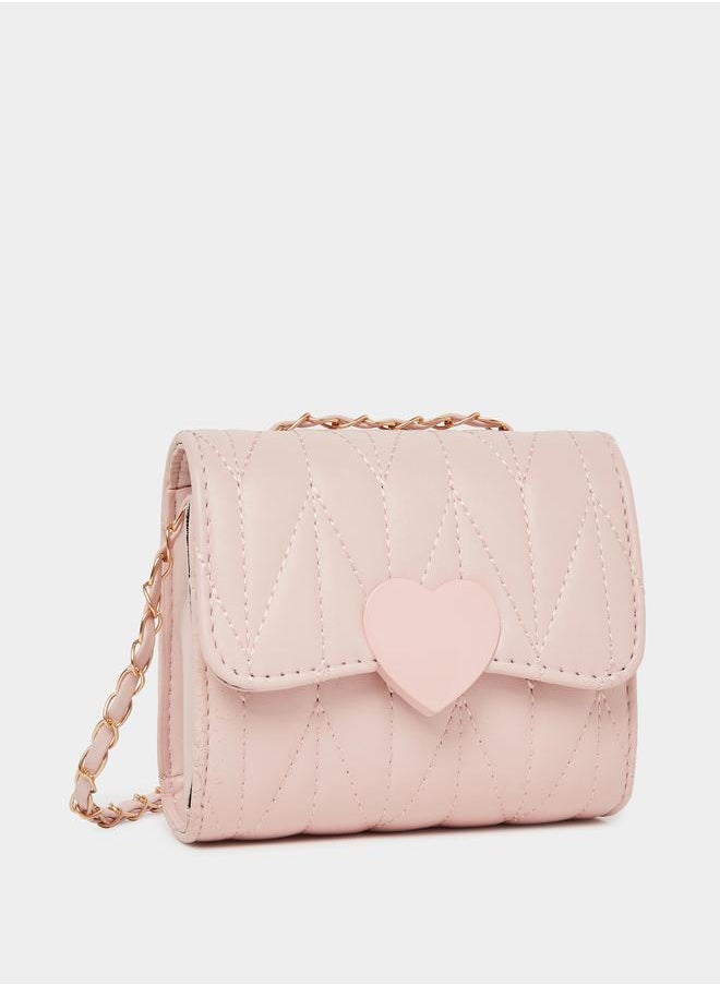 Styli Styli Girls Quilted Cross Body Bag with Chain Strap  - Image 1