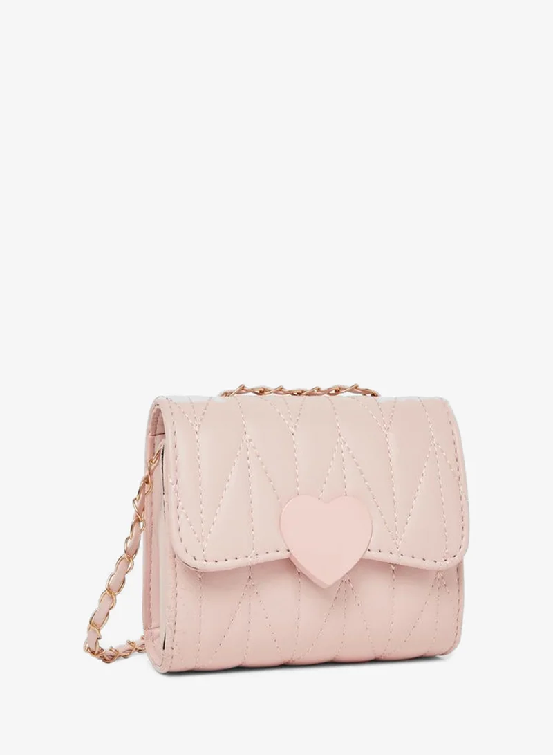 Styli Styli Girls Quilted Cross Body Bag with Chain Strap