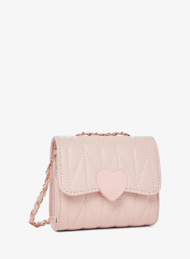 Styli Girls Quilted Cross Body Bag with Chain Strap - Image 1