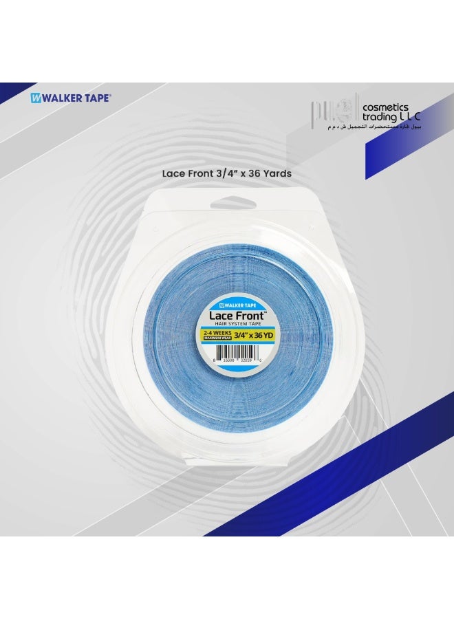 Walker Tape® Lace Front Adhesive Tape – 3/4" x 36 Yds Roll – Hypoallergenic, Dull Finish for Natural Look – Medium Residue, 2-3 Week Hold for Lace Systems, Comfortable Secure Bond - Image 2