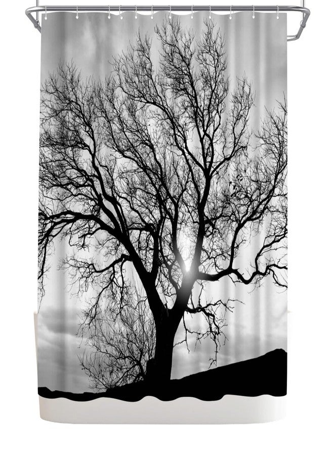 WELMECO Tree Shower Curtain Black and White Shower Curtain Bathroom Decor Polyester Fabric, 72x72inch - Image 5