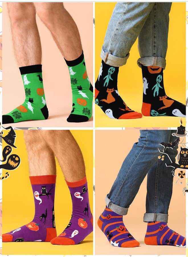 Zhanmai 12 Pairs Halloween Socks Funny Horror Socks Novelty Pumpkin Ghost Bat Stocking Happy Halloween Gifts Holiday for Women Men - Image 4