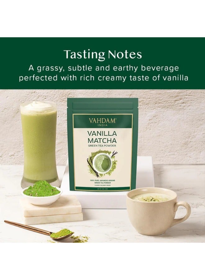 Vahdam مسحوق شاي ماتشا الأخضر بالفانيليا - Image 2