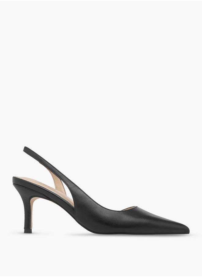 Celeste Women's Solid Slingback Shoes With Stiletto Heels  - Image 3