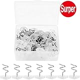 Powerful Clear Heads Bedskirt Pins Ã¢â‚¬â€œ Push Pins Holds Bed Skirt Firmly in Place Without Damage, Twist Pins (50Pcs) - Image 1