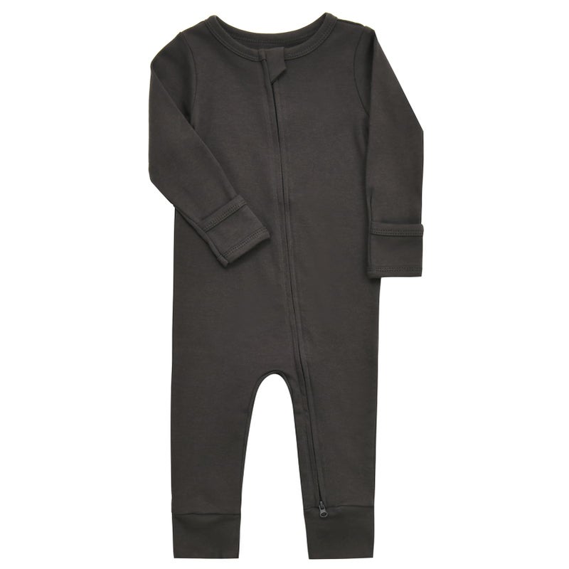 Aablexema Baby Cotton Fooltess Pajamas with Mitten, 3-pack Infant Romper Zip Up One Piece Jumpsuits Outfit(Light Grey&Black Grey&Mint,12-18m) - Image 4