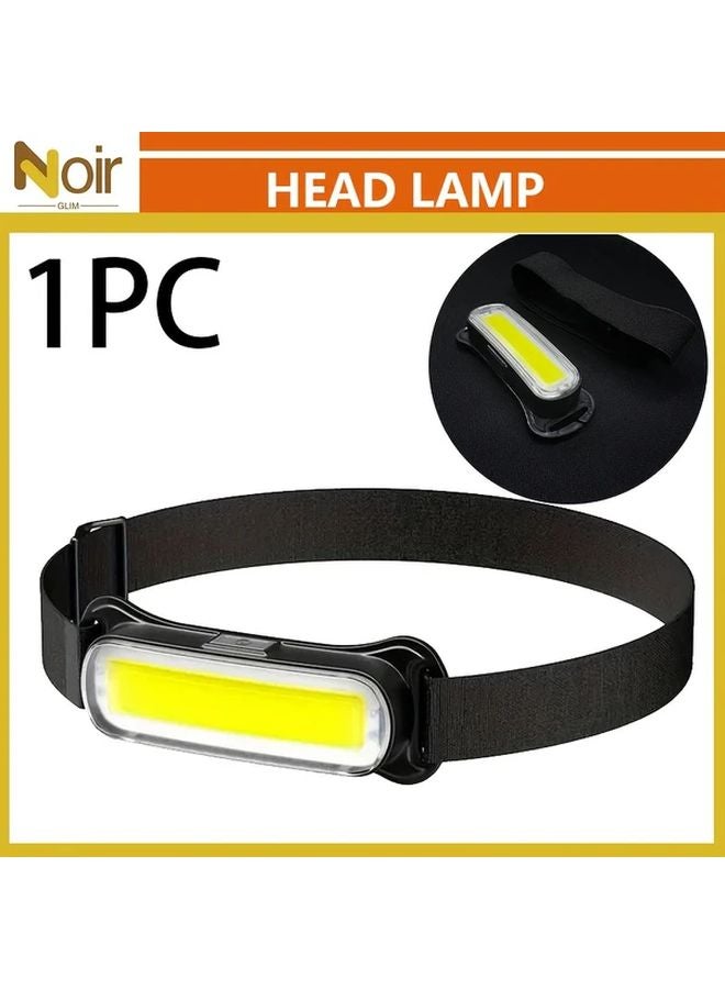 USB Rechargeable COB Head Lamp Portable Floodlight with Headband for Emergency Lighting - Image 1