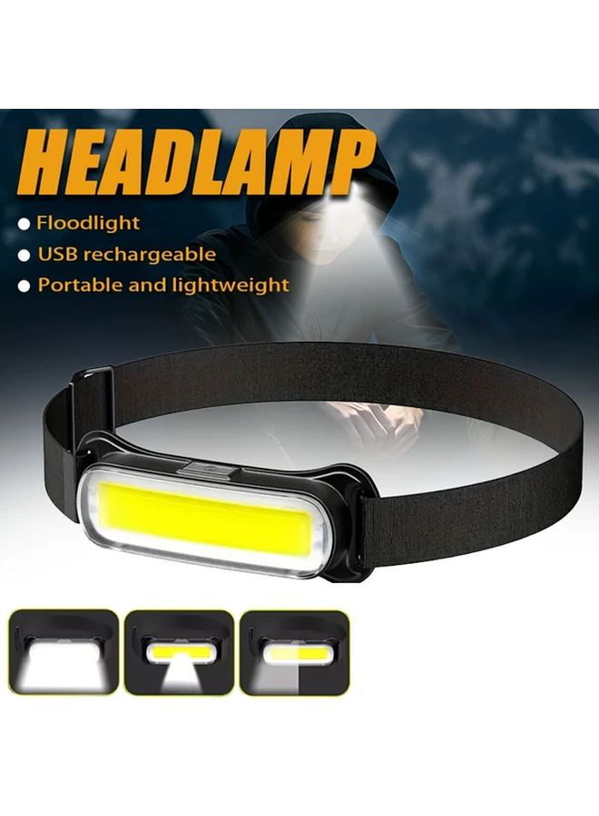 USB Rechargeable COB Head Lamp Portable Floodlight with Headband for Emergency Lighting - Image 2